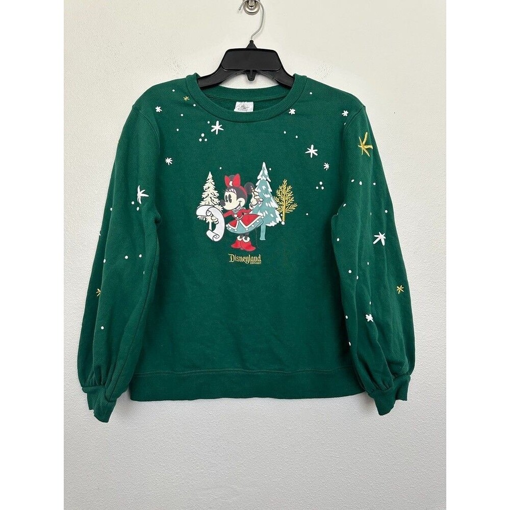 Disney Green Minnie Mouse Holiday Sweatshirt